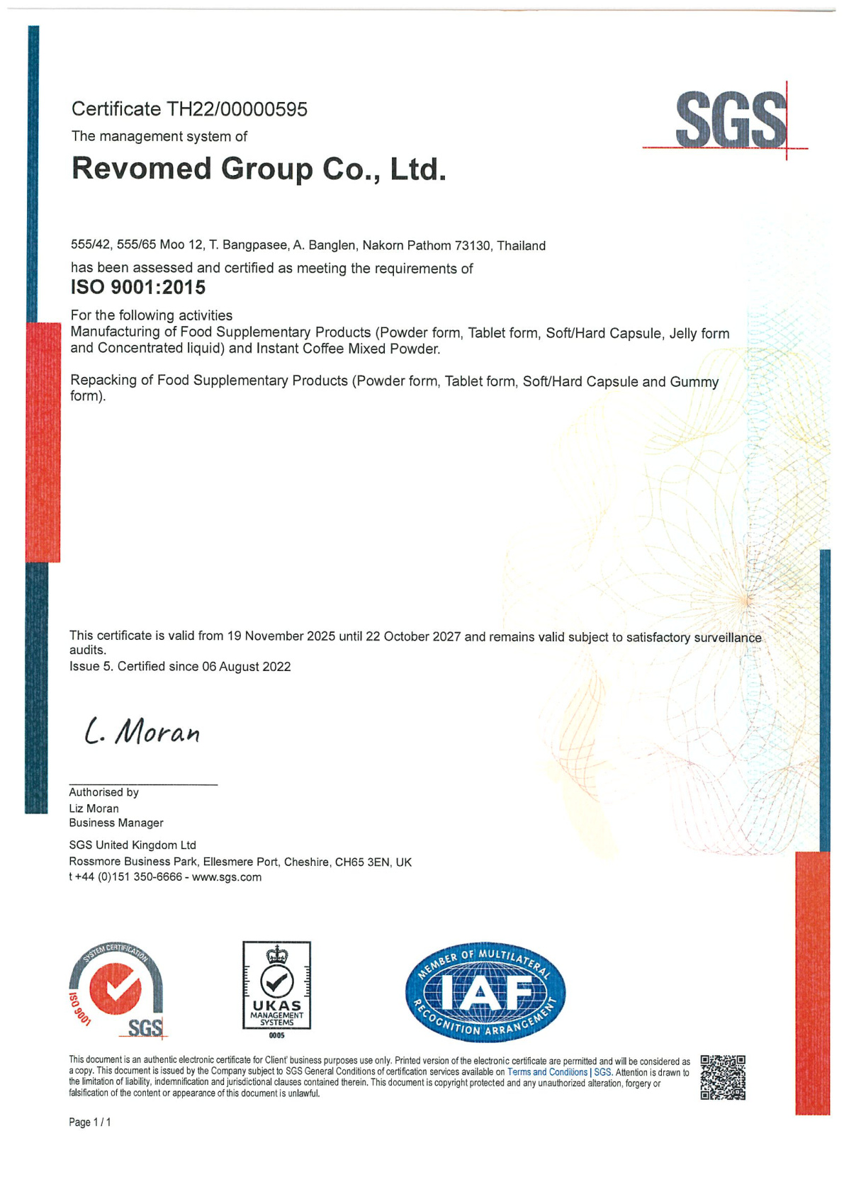 ISO 9001 certificate